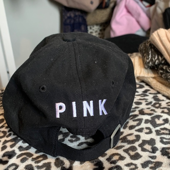 PINK Victoria's Secret Black Cap with Embroidery - Picture 2 of 2